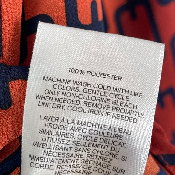 Express Shirt Womens Small Geometric Chain Print Button Up Blouse Long Sleeve - Picture 4 of 9